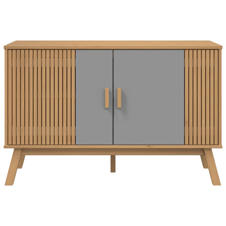 Dressoir OLDEN 114x43x73,5 cm massief groenenhout grijs en bruin