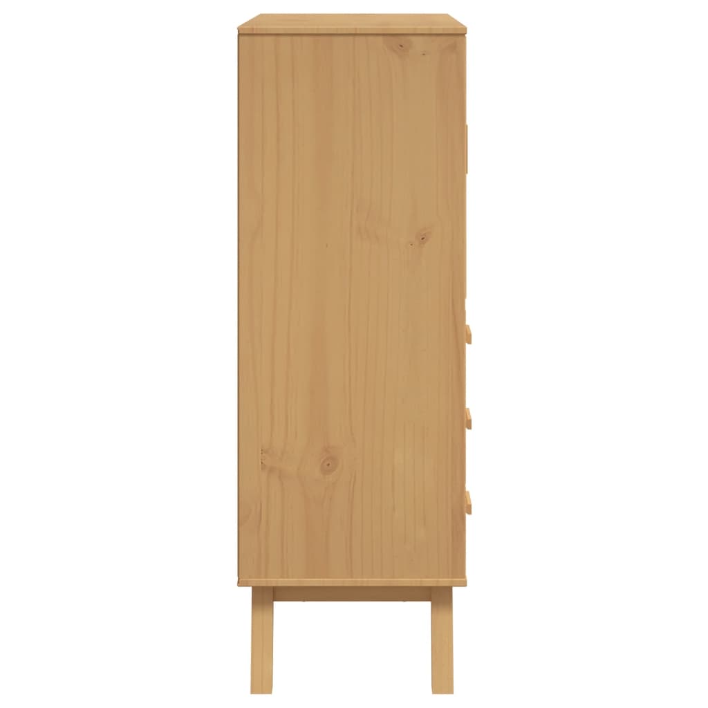 Hoge kast OLDEN 85x43x125 cm massief groenenhout bruin