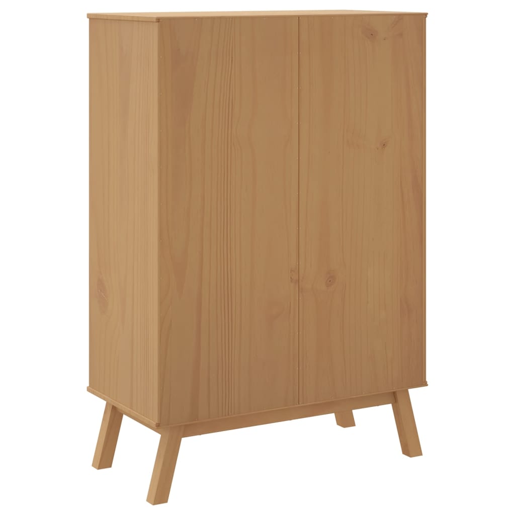 Hoge kast OLDEN 85x43x125 cm massief groenenhout bruin