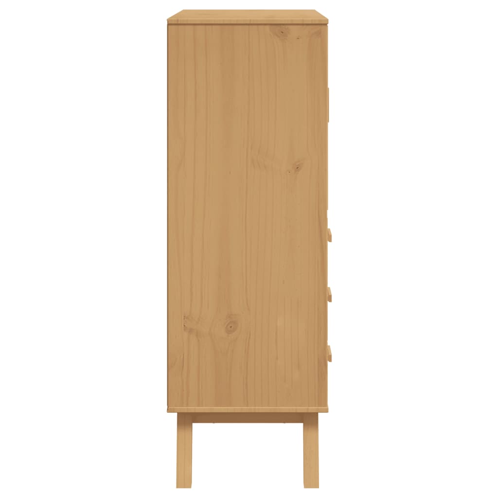 Hoge kast OLDEN 85x43x125 cm massief groenenhout grijs en bruin