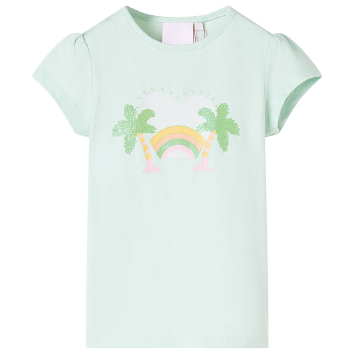 Kindershirt 104 lichtmintkleurig