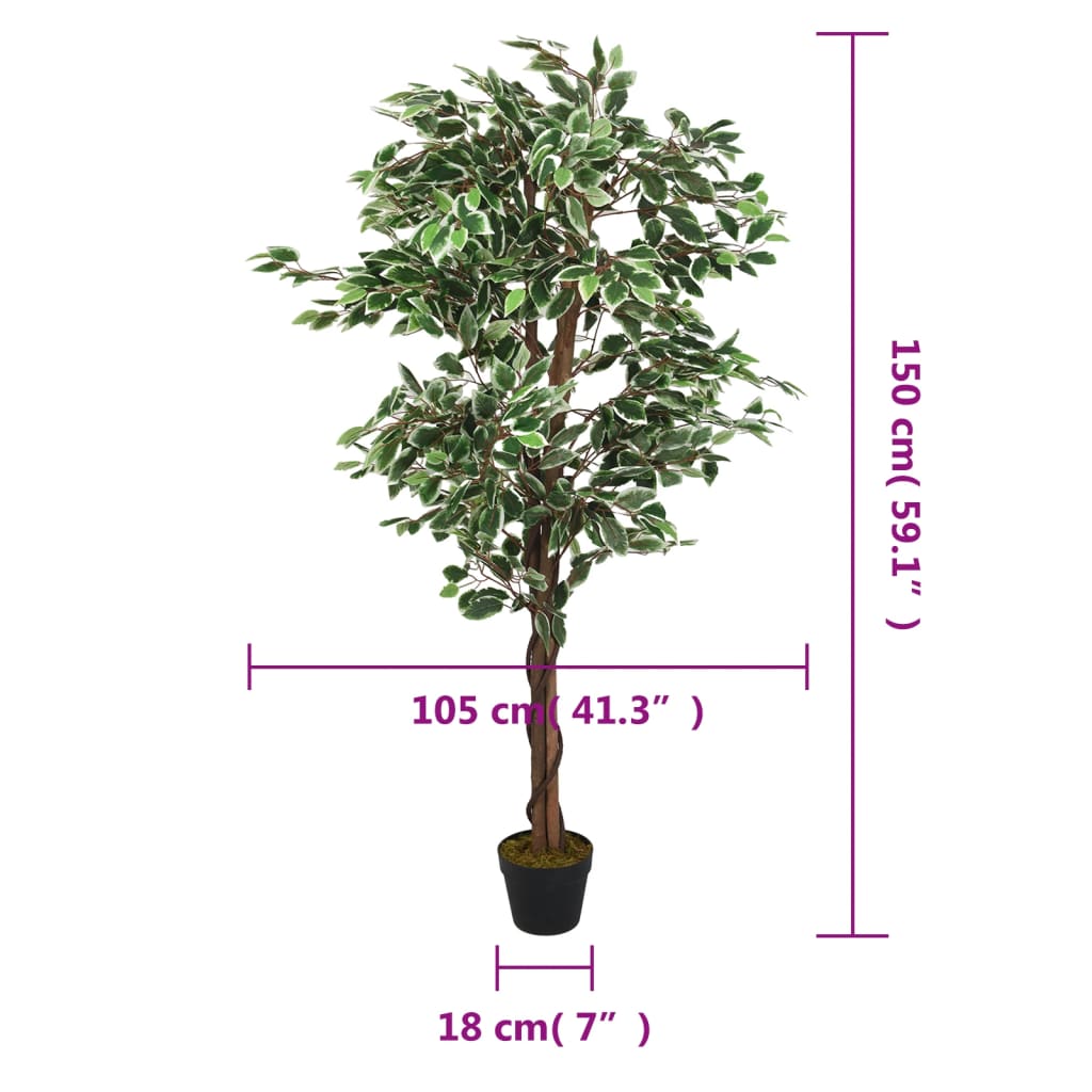 Kunstplant ficus 756 bladeren 150 cm groen