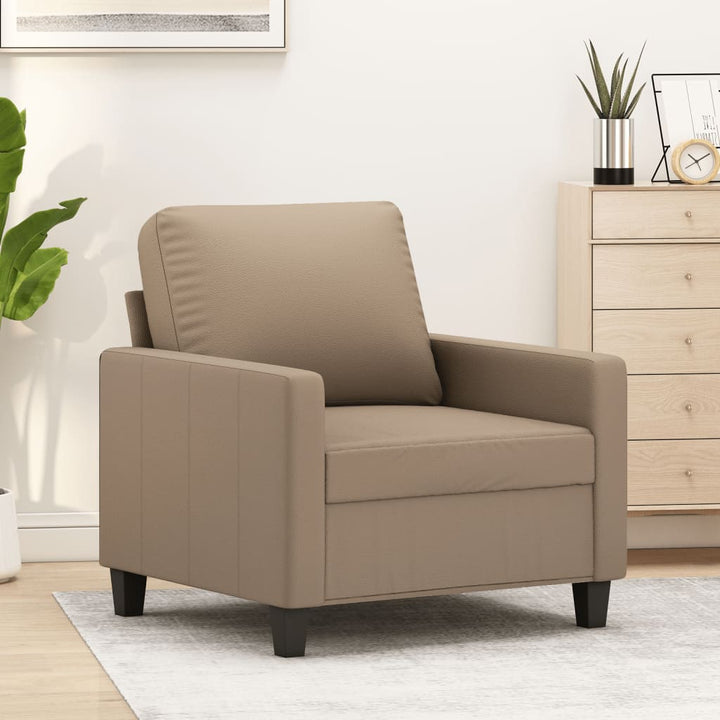 Fauteuil 60 cm kunstleer cappuccinokleurig