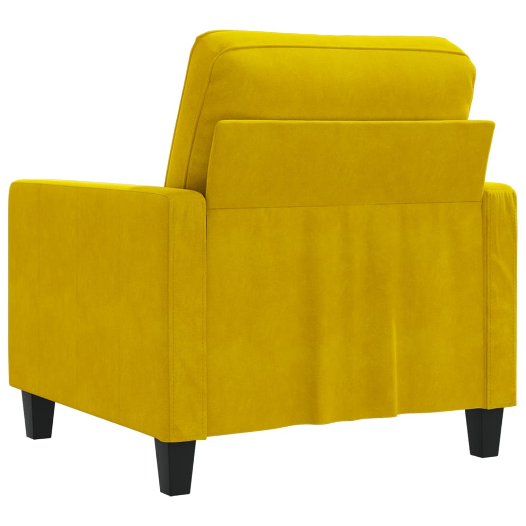 Fauteuil 60 cm fluweel geel