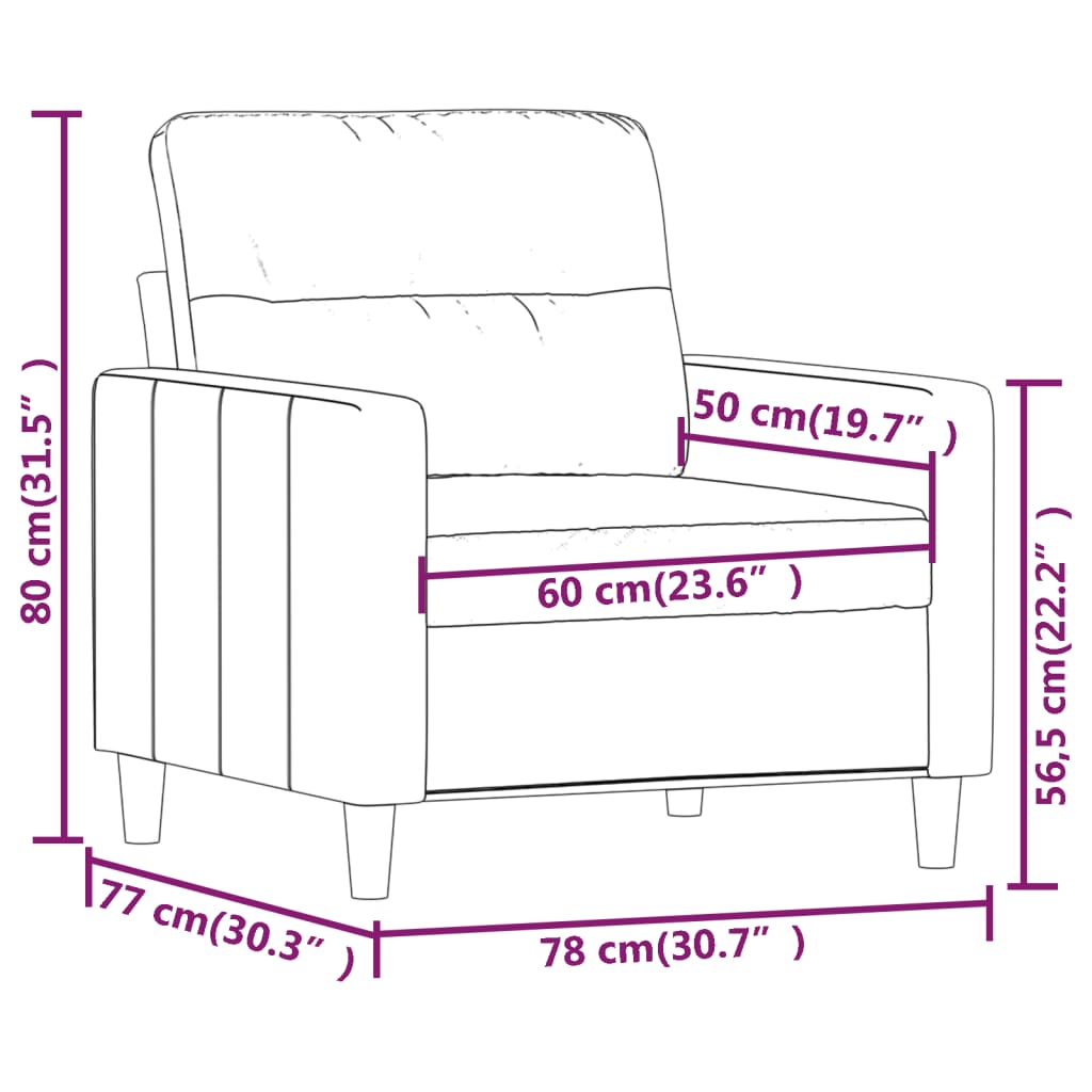 Fauteuil 60 cm stof bruin