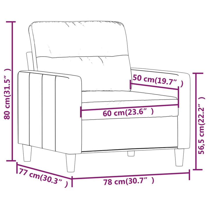 Fauteuil 60 cm stof bruin