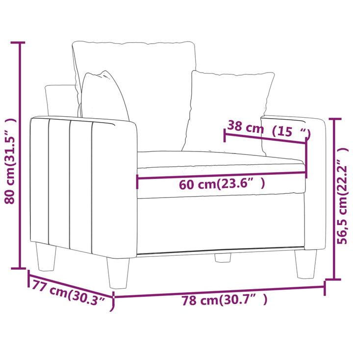 Fauteuil 60 cm stof bruin