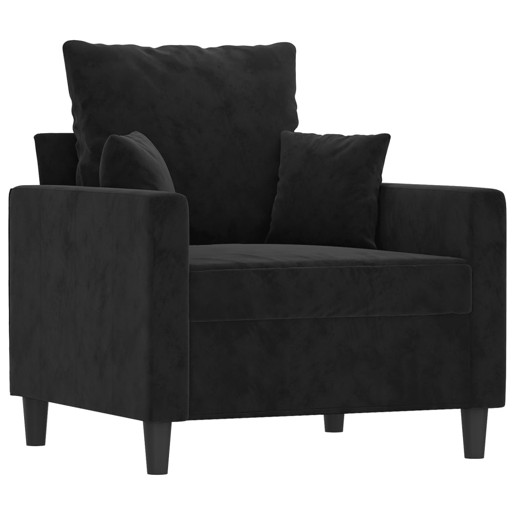 Fauteuil 60 cm fluweel zwart