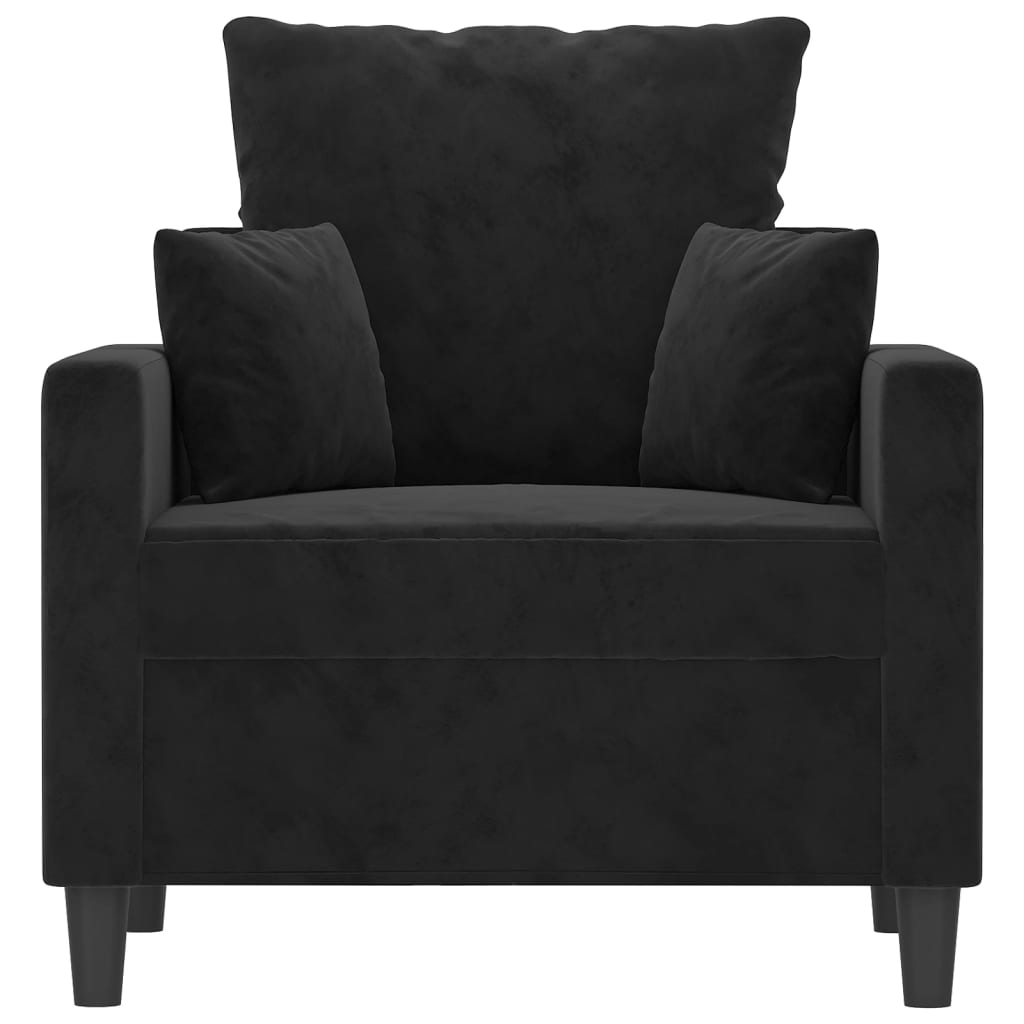 Fauteuil 60 cm fluweel zwart