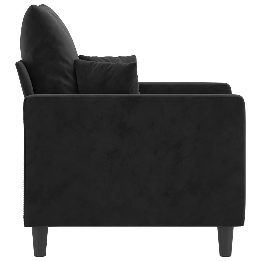 Fauteuil 60 cm fluweel zwart