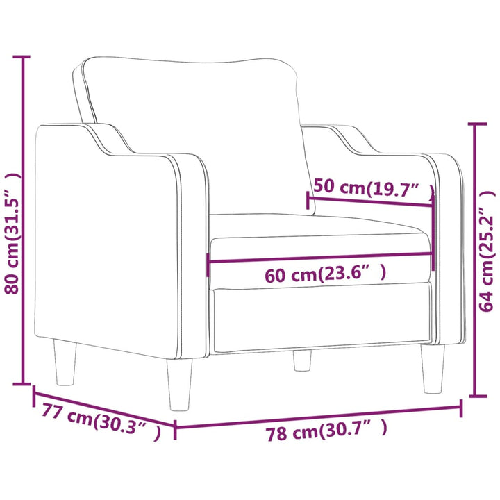 Fauteuil 60 cm stof zwart