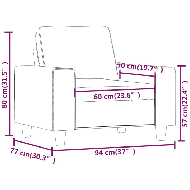 Fauteuil 60 cm stof bruin