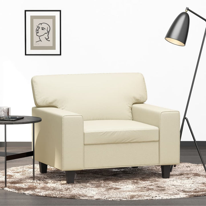 Fauteuil 60 cm kunstleer crèmekleurig