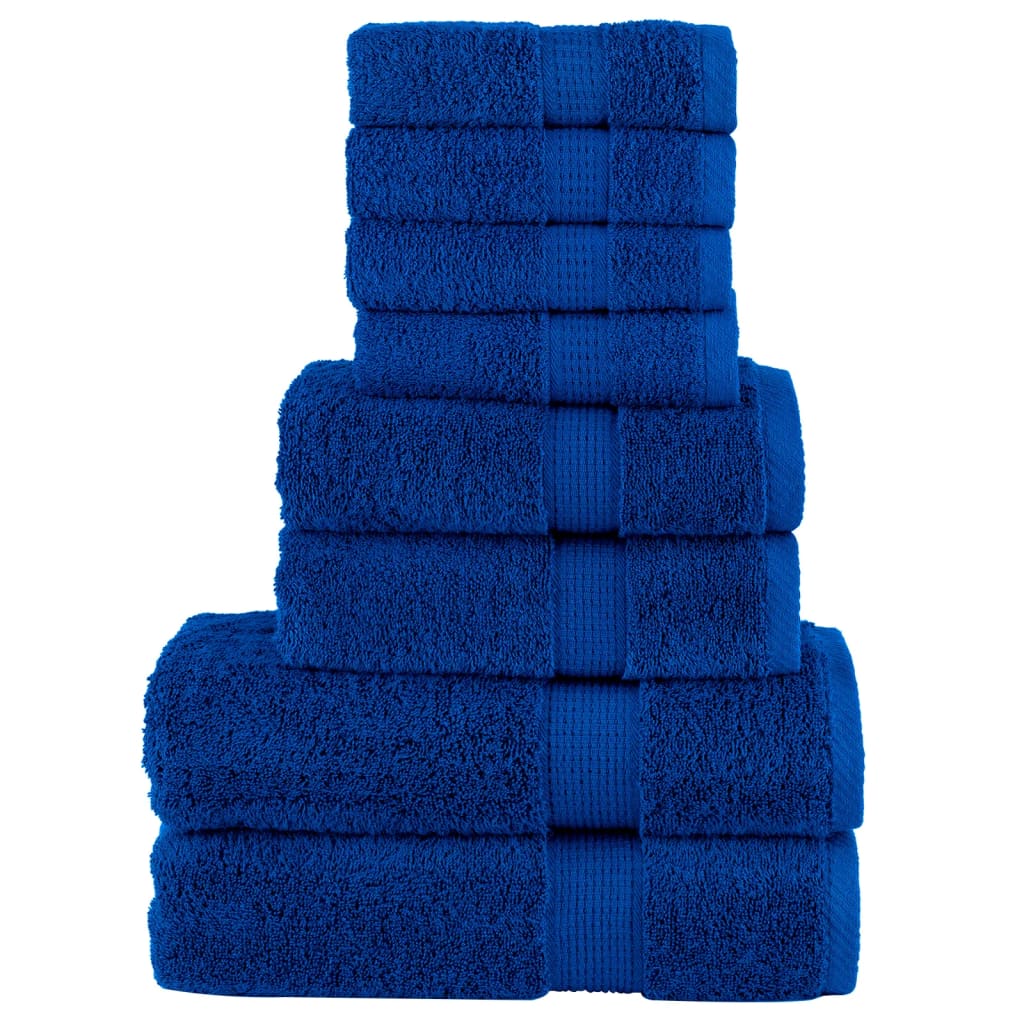 8-delige Handdoekenset SOLUND 600 g/m² blauw