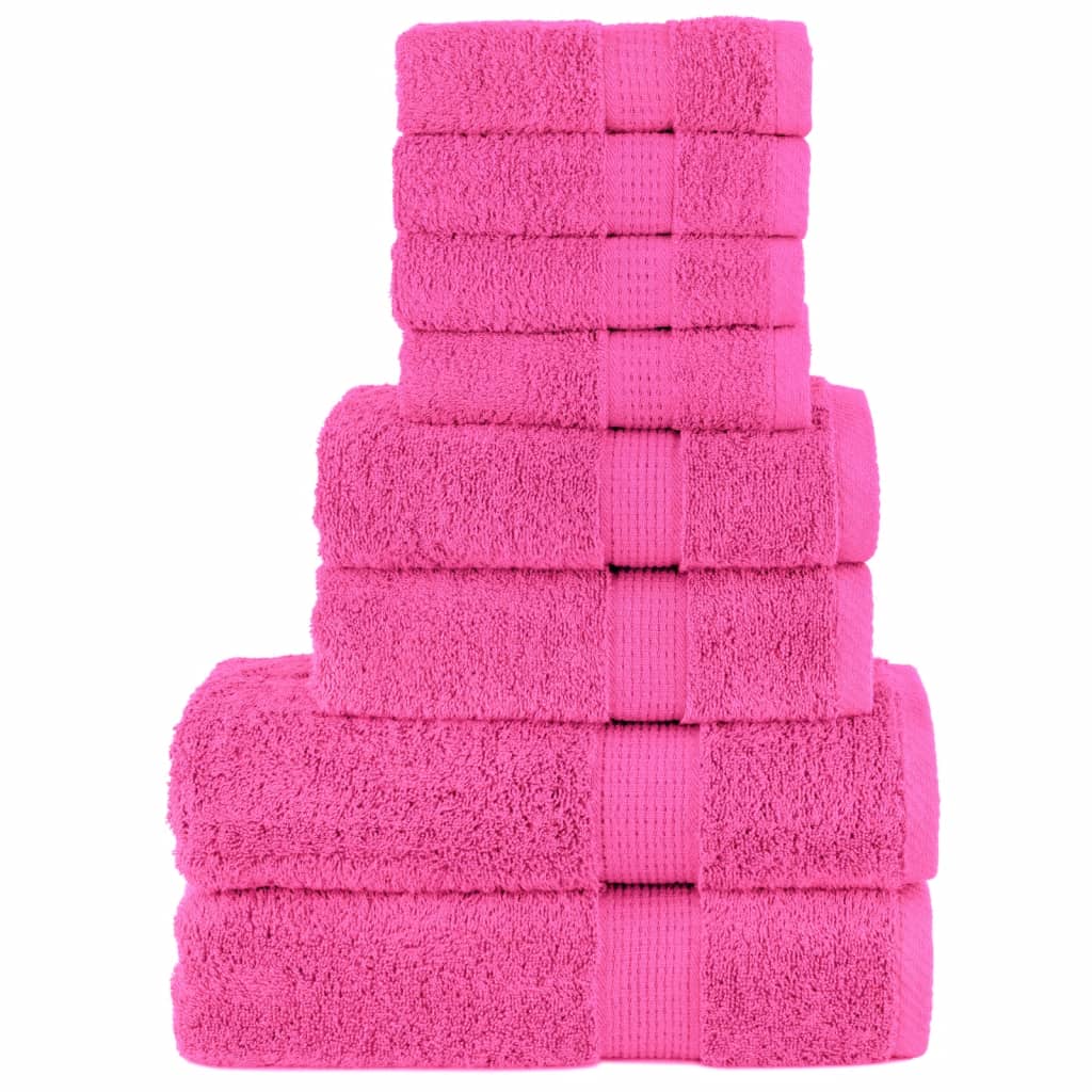 8-delige Handdoekenset SOLUND 600 g/m² roze