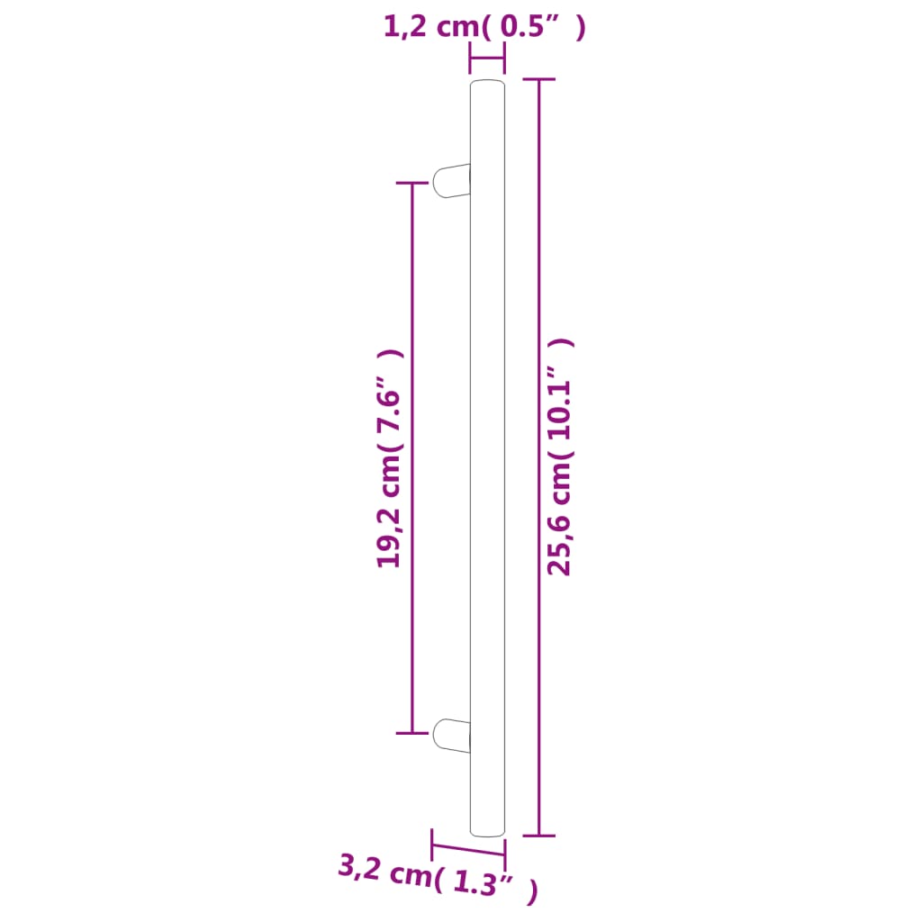 Handvatten 10 st 192 mm roestvrij staal zwart