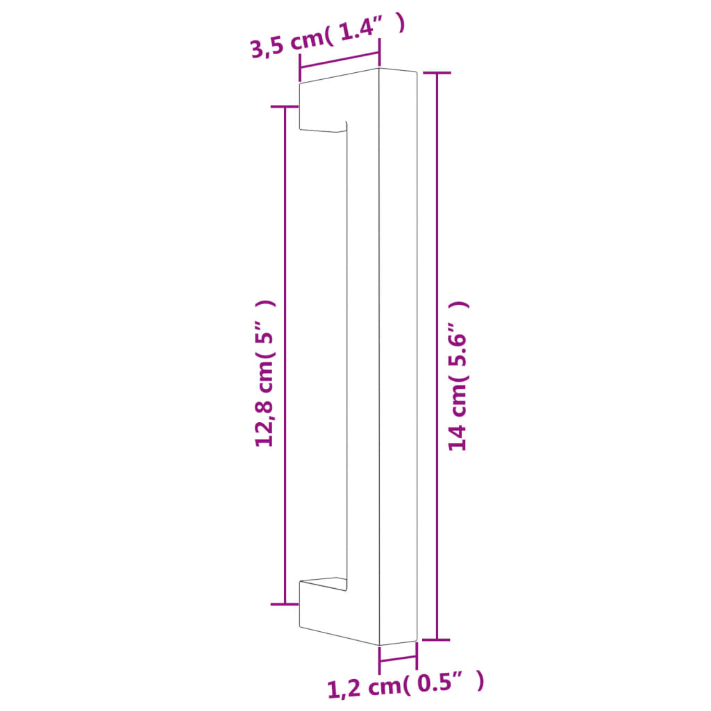 Handvatten 20 st 128 mm roestvrij staal zwart