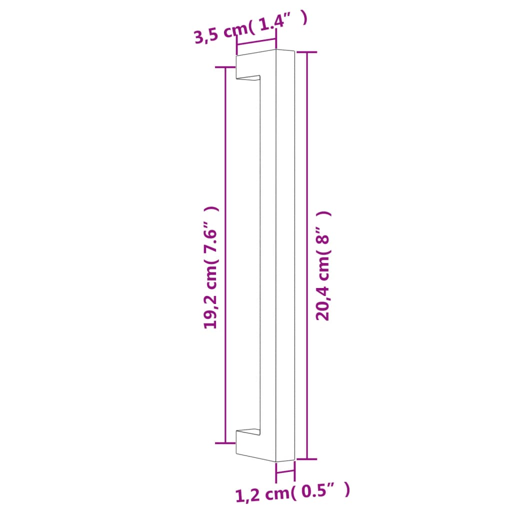 Handvatten 10 st 192 mm roestvrij staal zilverkleurig