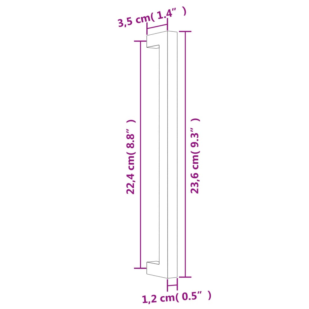 Handvatten 10 st 224 mm roestvrij staal zwart