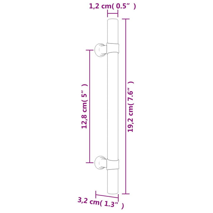 Handvatten 20 st 128 mm roestvrij staal zwart