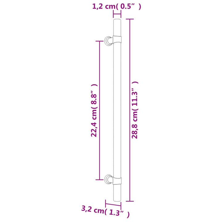 Handvatten 10 st 224 mm roestvrij staal zwart