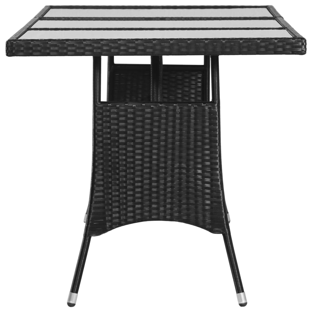 Tuintafel 170x80x74 cm poly rattan zwart