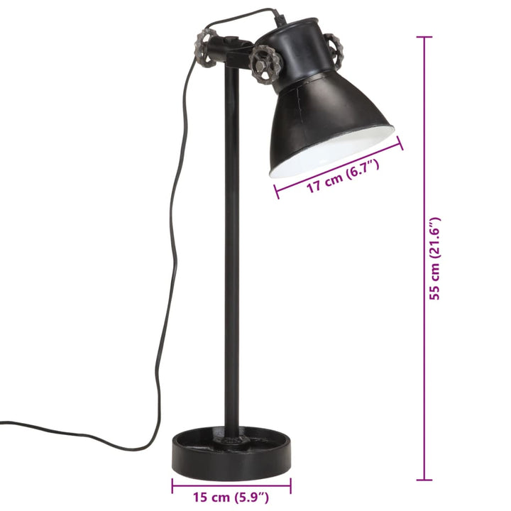 Bureaulamp 25 W E27 15x15x55 cm zwart