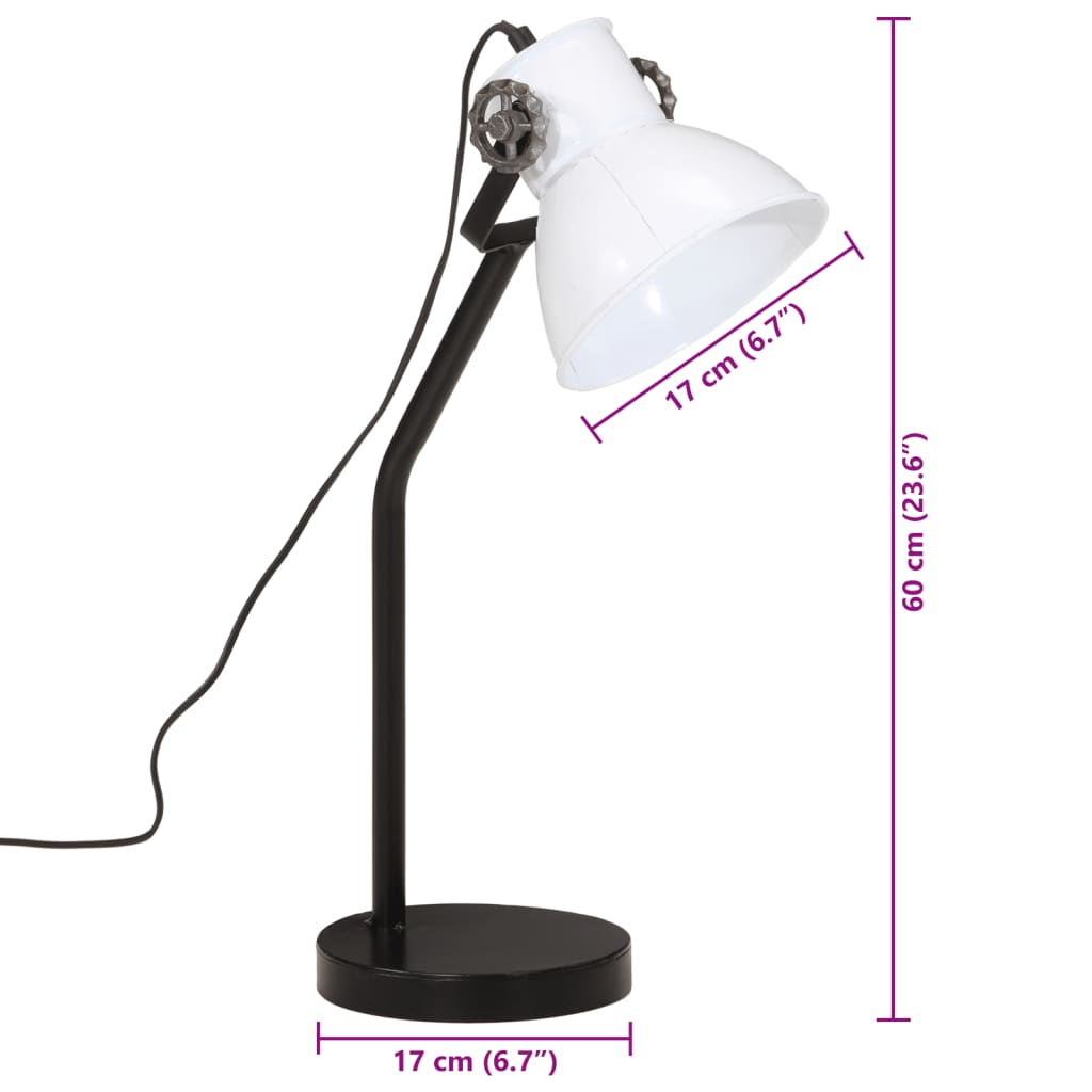 Bureaulamp 25 W E27 17x17x60 cm wit