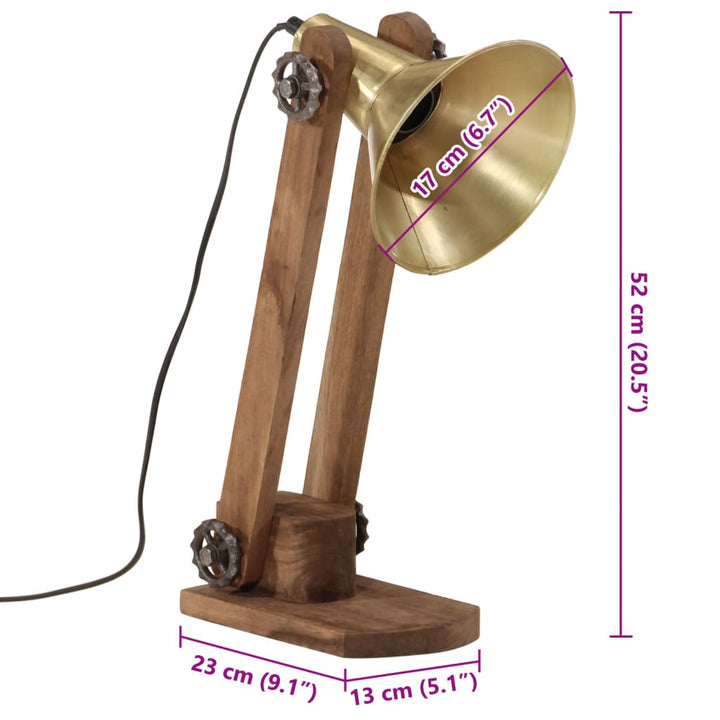 Bureaulamp 25 W E27 23x13x52 cm antiek messing