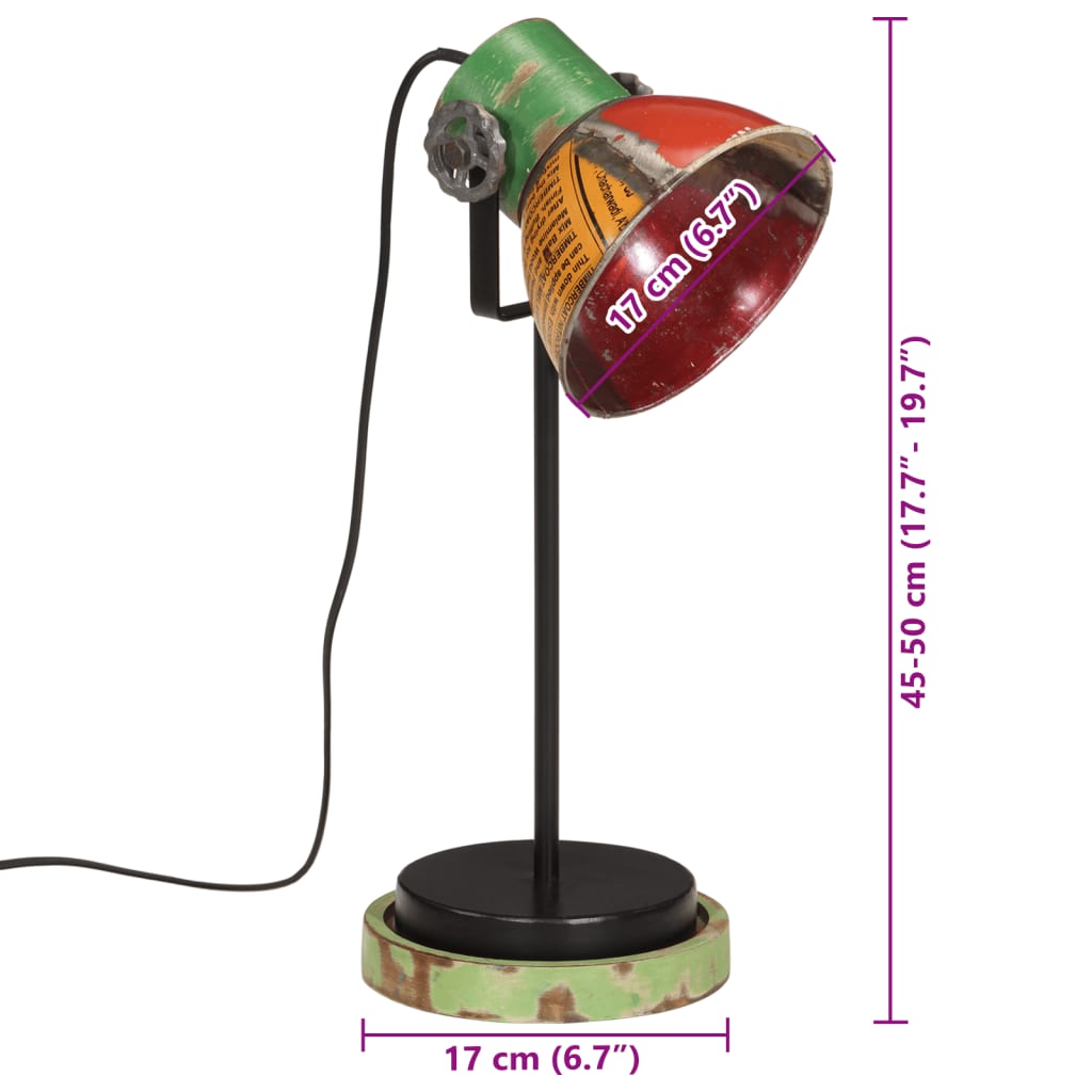 Bureaulamp 25 W E27 17x17x50 cm meerkleurig