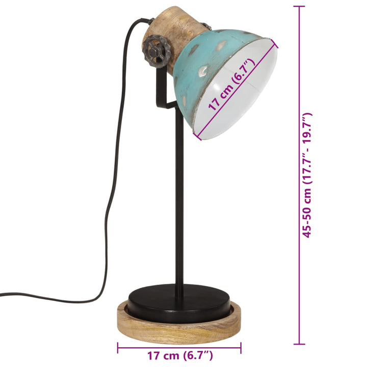 Bureaulamp 25 W E27 17x17x50 cm verweerd blauw