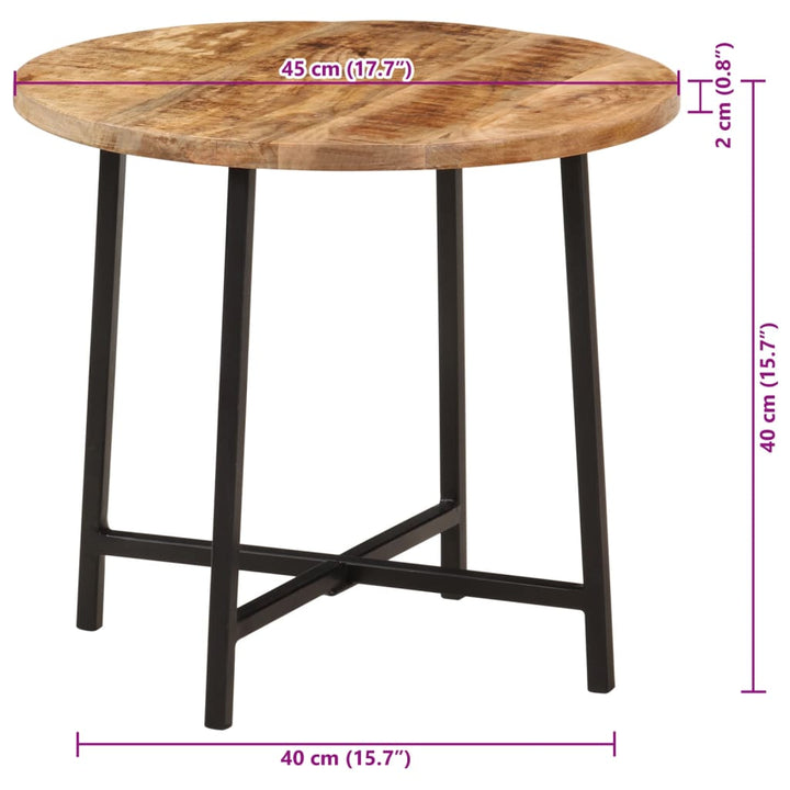 Salontafel 45x45x40 cm massief mangohout en ijzer