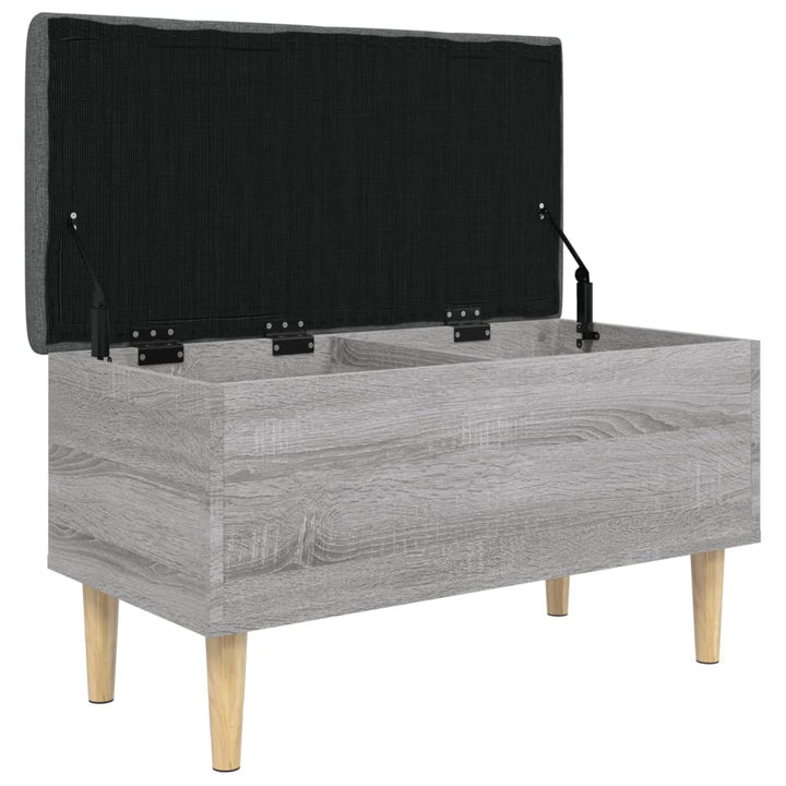 Opbergbankje 82x42x46 cm bewerkt hout grijs sonoma eikenkleurig