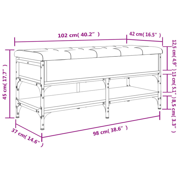 Schoenenbank 102x42x45 cm bewerkt hout zwart