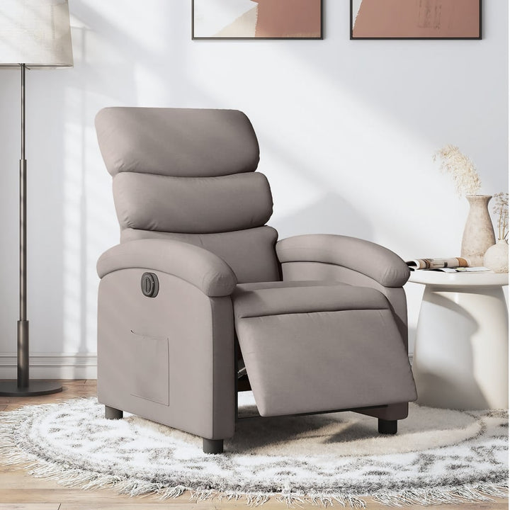 Fauteuil verstelbaar elektrisch stof taupe