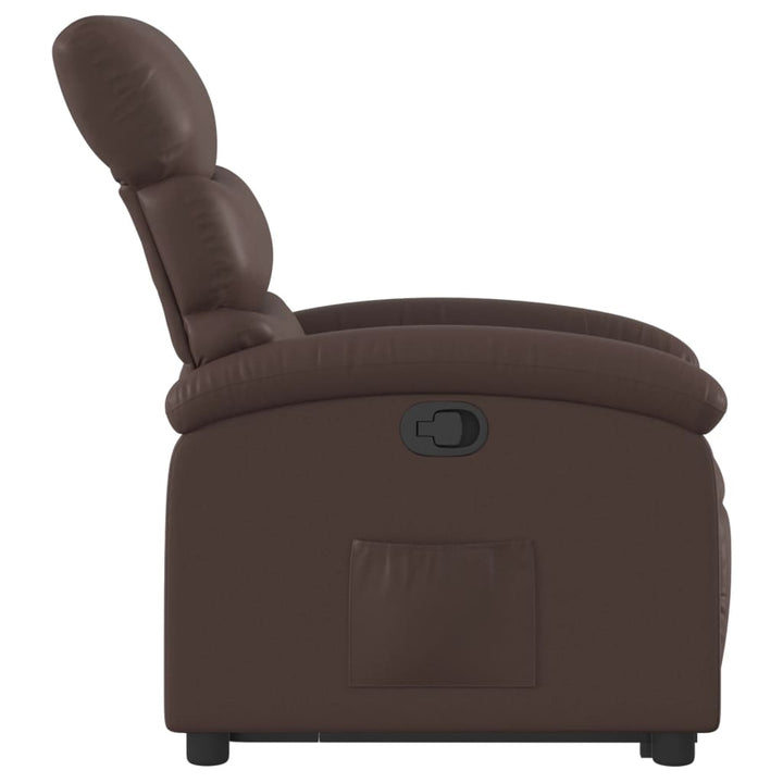 Sta-op-fauteuil verstelbaar kunstleer bruin