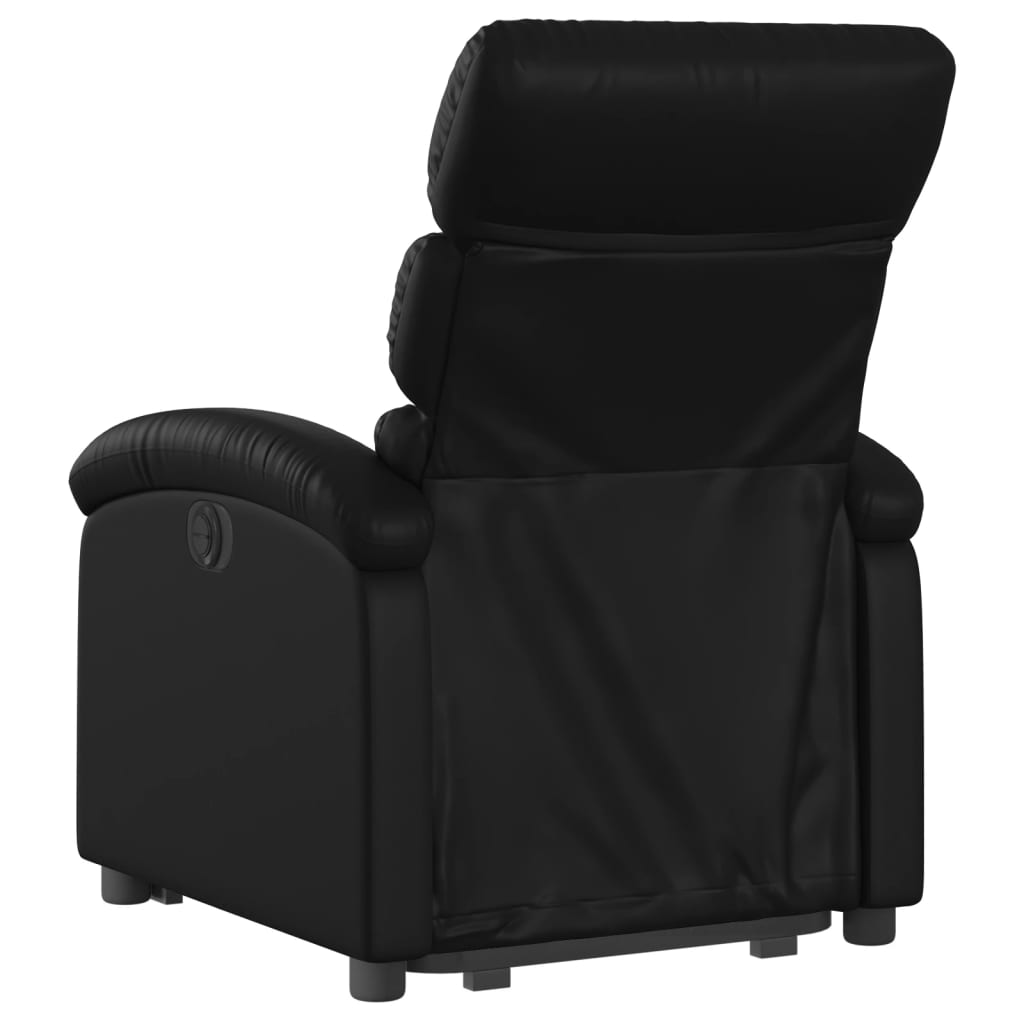 Sta-op-stoel elektrisch kunstleer zwart