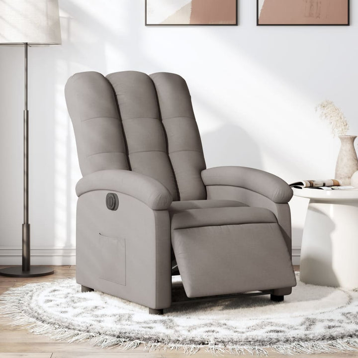 Fauteuil verstelbaar elektrisch stof taupe