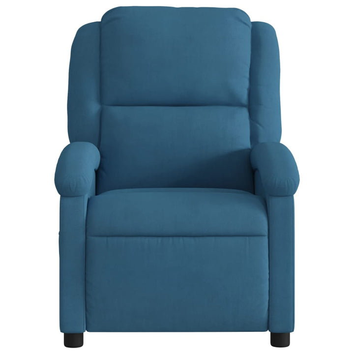 Fauteuil elektrisch verstelbaar fluweel blauw