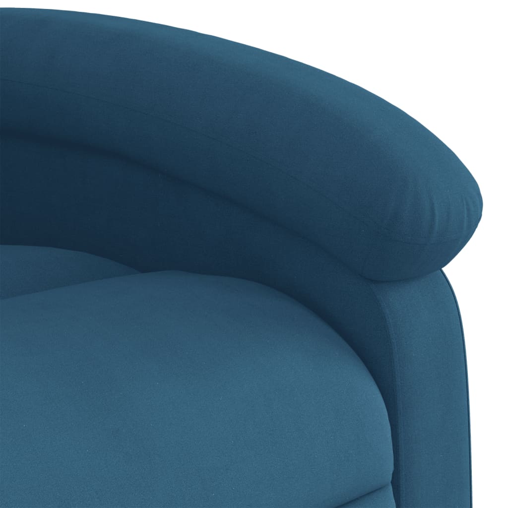 Fauteuil elektrisch verstelbaar fluweel blauw