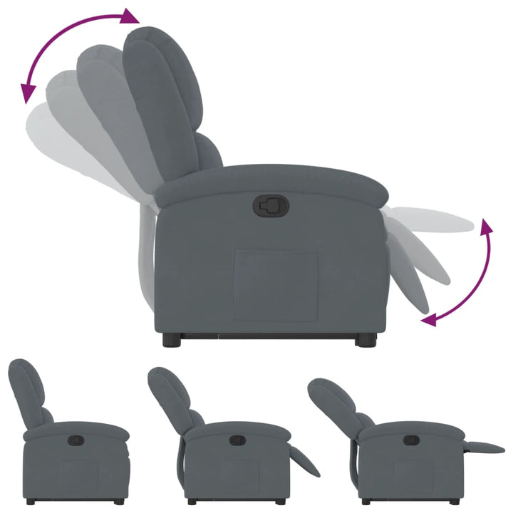 Sta-op-stoel verstelbaar fluweel donkergrijs