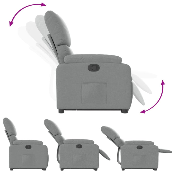 Sta-op-stoel verstelbaar stof lichtgrijs
