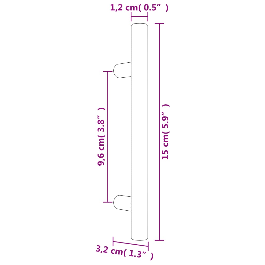 Handvatten 10 st 96 mm roestvrij staal zilverkleurig