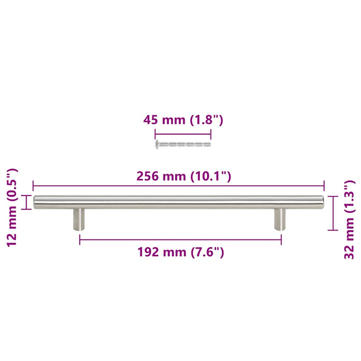 Handvatten 5 st 192 mm roestvrij staal zilverkleurig