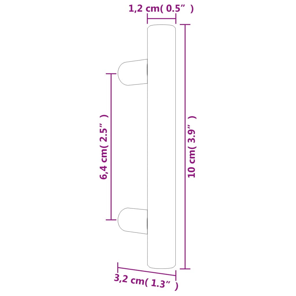 Handvatten 10 st 64 mm roestvrij staal goudkleurig