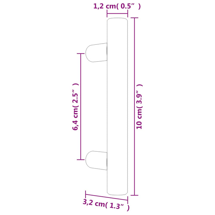 Handvatten 10 st 64 mm roestvrij staal zwart