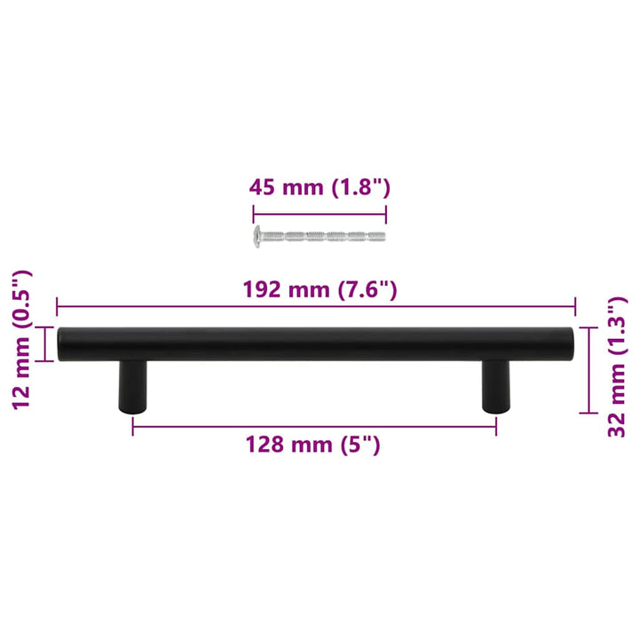 Handvatten 10 st 128 mm roestvrij staal zwart