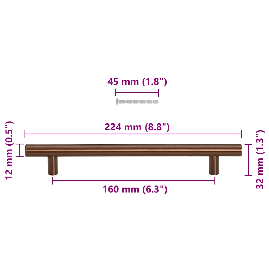Handvatten 10 st 160 mm roestvrij staal bronskleurig