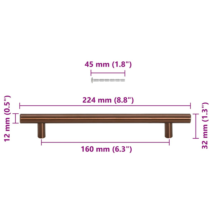 Handvatten 10 st 160 mm roestvrij staal bronskleurig