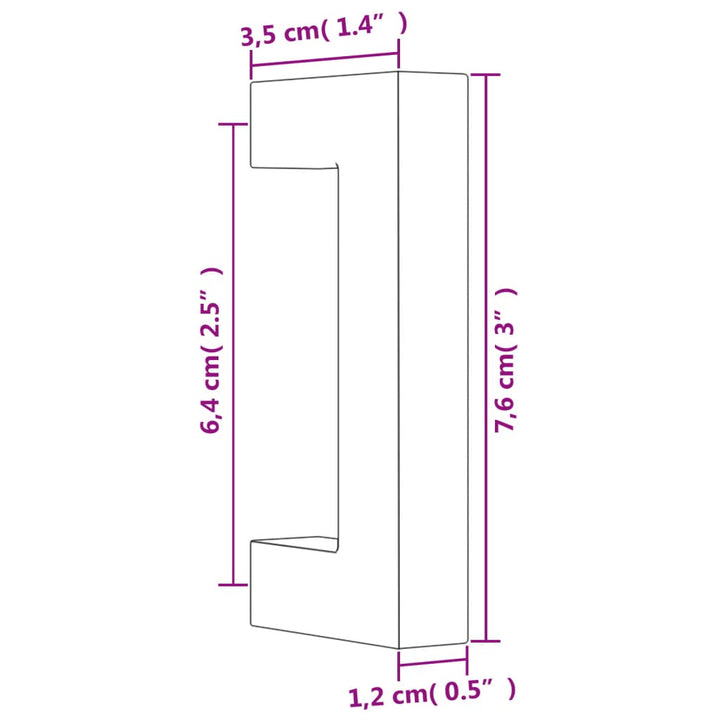 Handvatten 10 st 64 mm roestvrij staal zilverkleurig